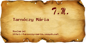 Tarnóczy Mária névjegykártya