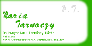 maria tarnoczy business card